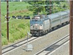 AEM7 920 leads Train 645 toward Lancaster, running about 10 minutes late out of New York